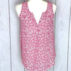 Candies Pink & White Floral Sleeveless Blouse